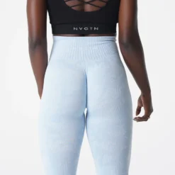 Icy Blue Camo Seamless Leggings -NVGTN Store DSC03009