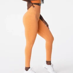 Sunset Orange Scrunch Seamless Leggings -NVGTN Store DSC03030