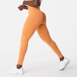 Sunset Orange Scrunch Seamless Leggings