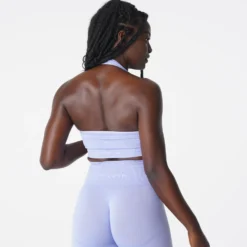 Periwinkle Limitless Ribbed Seamless Halter Bra