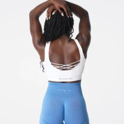 White Desire Ribbed Seamless Bra -NVGTN Store DSC03086