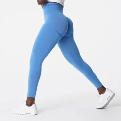 Ocean Blue Curve Seamless Leggings