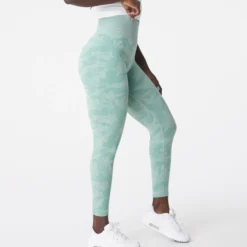 Sage Green Camo Seamless Leggings -NVGTN Store DSC03098