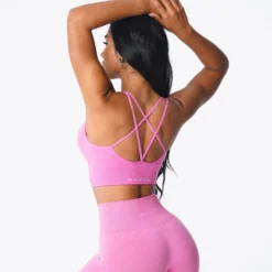 Bubble Gum Pink Flourish Seamless Bra 8 Bubble Gum Pink Flourish Seamless Bra -NVGTN Store DSC03300