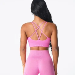 Bubble Gum Pink Flourish Seamless Bra 9 Bubble Gum Pink Flourish Seamless Bra -NVGTN Store DSC03301