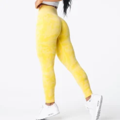 Sunshine Yellow Camo Seamless Leggings -NVGTN Store DSC03344