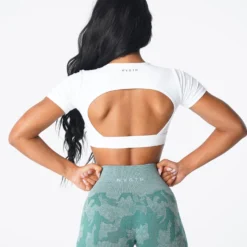 White Open Back Tee 9 White Open Back Tee -NVGTN Store DSC03380