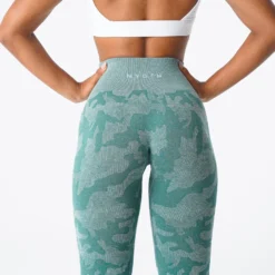 Forest Green Camo Seamless Leggings -NVGTN Store DSC03384