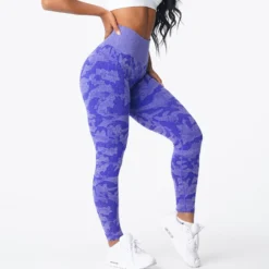 Electric Blue Camo Seamless Leggings