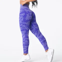 Electric Blue Camo Seamless Leggings -NVGTN Store DSC03387
