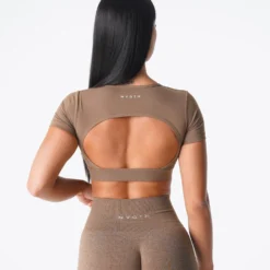 Mocha Open Back Tee -NVGTN Store DSC03536