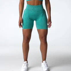 Turquoise Scrunch Seamless Shorts -NVGTN Store DSC03540