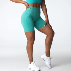 Turquoise Scrunch Seamless Shorts -NVGTN Store DSC03542