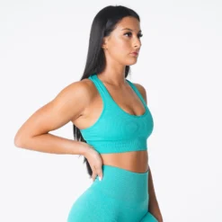 Turquoise Galaxy Ribbed Seamless Bra -NVGTN Store DSC03589