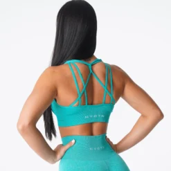 Turquoise Galaxy Ribbed Seamless Bra