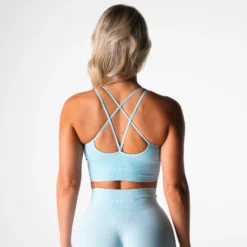 Pastel Blue Flourish Seamless Bra