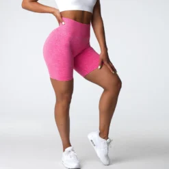 Hot Pink Scrunch Seamless Shorts -NVGTN Store DSC03637