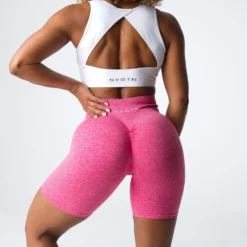 Hot Pink Scrunch Seamless Shorts -NVGTN Store DSC03644