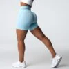 Pastel Blue Contour Seamless Shorts -NVGTN Store DSC03661