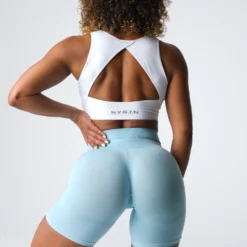 Pastel Blue Contour Seamless Shorts -NVGTN Store DSC03664