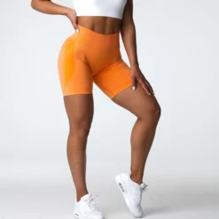 Sunset Orange Contour Seamless Shorts -NVGTN Store DSC03699