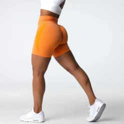 Sunset Orange Contour Seamless Shorts