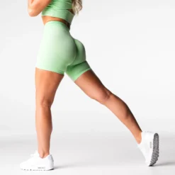 Pistachio Mid Rise Contour Seamless Shorts