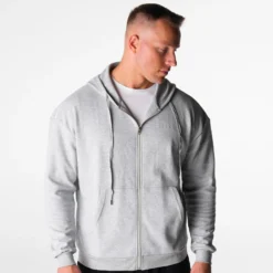 Light Grey Elite Full Zip Hoodie -NVGTN Store DSC03754