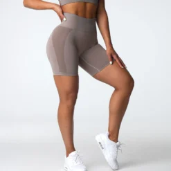 Taupe Contour 2.0 Seamless Shorts -NVGTN Store DSC03792