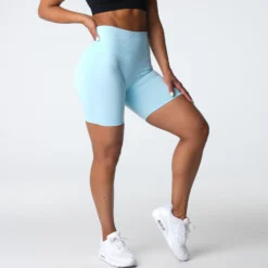 Pastel Blue Scrunch Seamless Shorts -NVGTN Store DSC03822