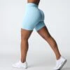 Pastel Blue Scrunch Seamless Shorts -NVGTN Store DSC03824