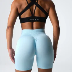 Pastel Blue Scrunch Seamless Shorts -NVGTN Store DSC03828