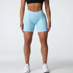 Pastel Blue Pro Seamless Shorts -NVGTN Store DSC03831