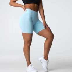 Pastel Blue Pro Seamless Shorts -NVGTN Store DSC03832