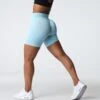 Pastel Blue Pro Seamless Shorts -NVGTN Store DSC03833