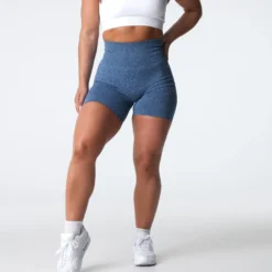 Slate Blue Scrunch Seamless Shorts -NVGTN Store DSC04263