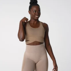 Beige Sculpt Seamless Bra Top -NVGTN Store DSC04333