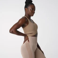 Beige Sculpt Seamless Bra Top -NVGTN Store DSC04334
