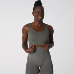 Khaki Green Desire Ribbed Seamless Bra -NVGTN Store DSC04347