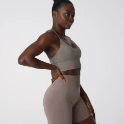 Taupe Flourish Seamless Bra -NVGTN Store DSC04367