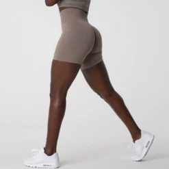 Taupe Solid Seamless Shorts