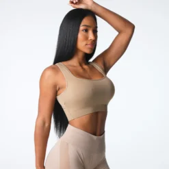 Beige Empower Seamless Bra -NVGTN Store DSC04464