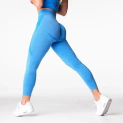Ocean Blue Mid Rise Contour Seamless Leggings -NVGTN Store DSC04837
