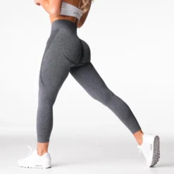 Black Speckled Mid Rise Contour Seamless Leggings