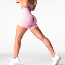 Baby Pink Mid Rise Contour Seamless Shorts -NVGTN Store DSC04906