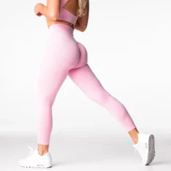 Baby Pink Mid Rise Contour Seamless Leggings