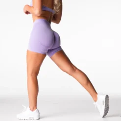 Lilac Mid Rise Contour Seamless Shorts