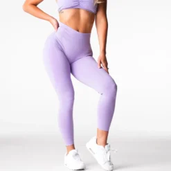Lilac Mid Rise Contour Seamless Leggings -NVGTN Store DSC04971