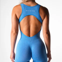 Ocean Blue Silhouette Seamless Romper