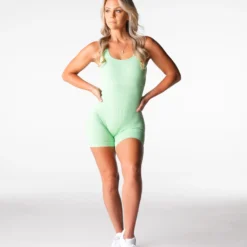 Pistachio Silhouette Seamless Romper -NVGTN Store DSC04998